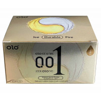 Блок презервативов Olo 0.01 Ice&Fire продлевающие разогревающие с гиалуроновой кислотой 10шт - Фото№4