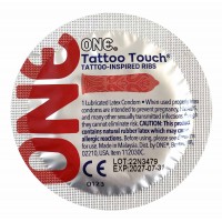 Текстуровані презервативи ONE Tattoo Touch RED 1 шт тату-дизайн