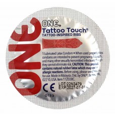 Текстуровані презервативи ONE Tattoo Touch RED 1 шт тату-дизайн