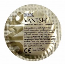 Презерватив ONE Vanish Superthin 1 шт преміум-змазка, щільно прилягаючі 