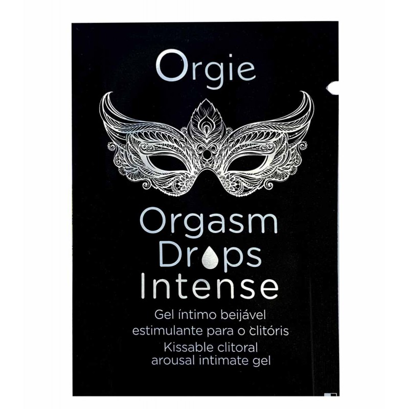 Прозрачный флакон с фиолетовой этикеткой Orgie Orgasm Drops Intense 1мл