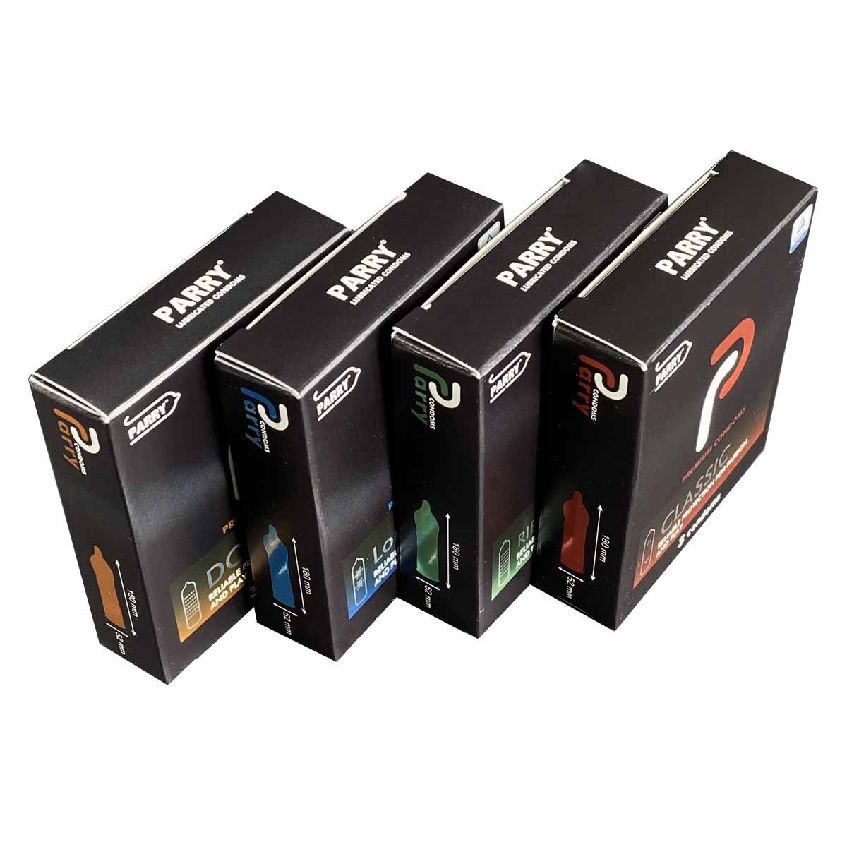 Блок презервативів Parry 36шт (4 види по 3 пачки)