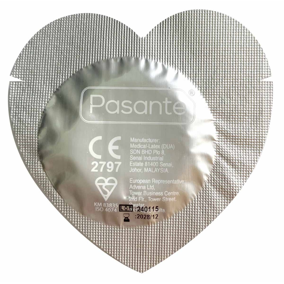 Презерватив Pasante Hearts Серце в серці 1шт червоного кольору