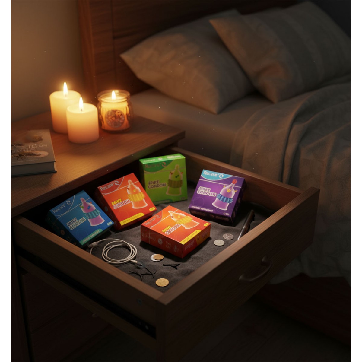 Набір презервативів Recare Intense Rainbow 6шт (вусики)