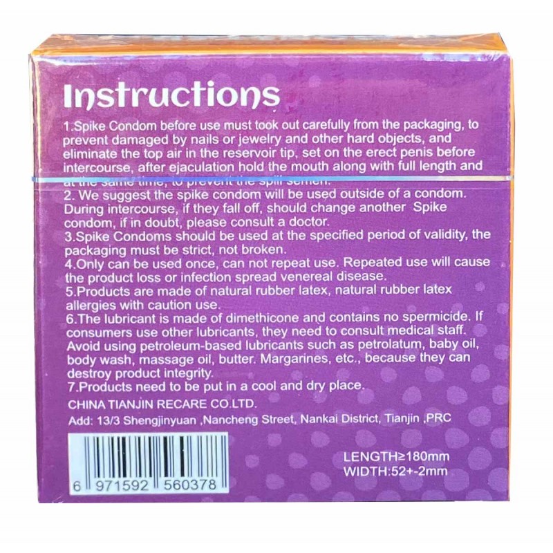 Презерватив Recare Monster Violet Boo (1шт) з шипами
