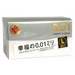 Полиуретановые презервативы SAGAMI Original 0.01 LARGE 10шт большие Япония
