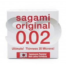 Презервативы Sagami Original 0.02 Полиуретановые 1шт (190мм, 58мм, 0,02) 