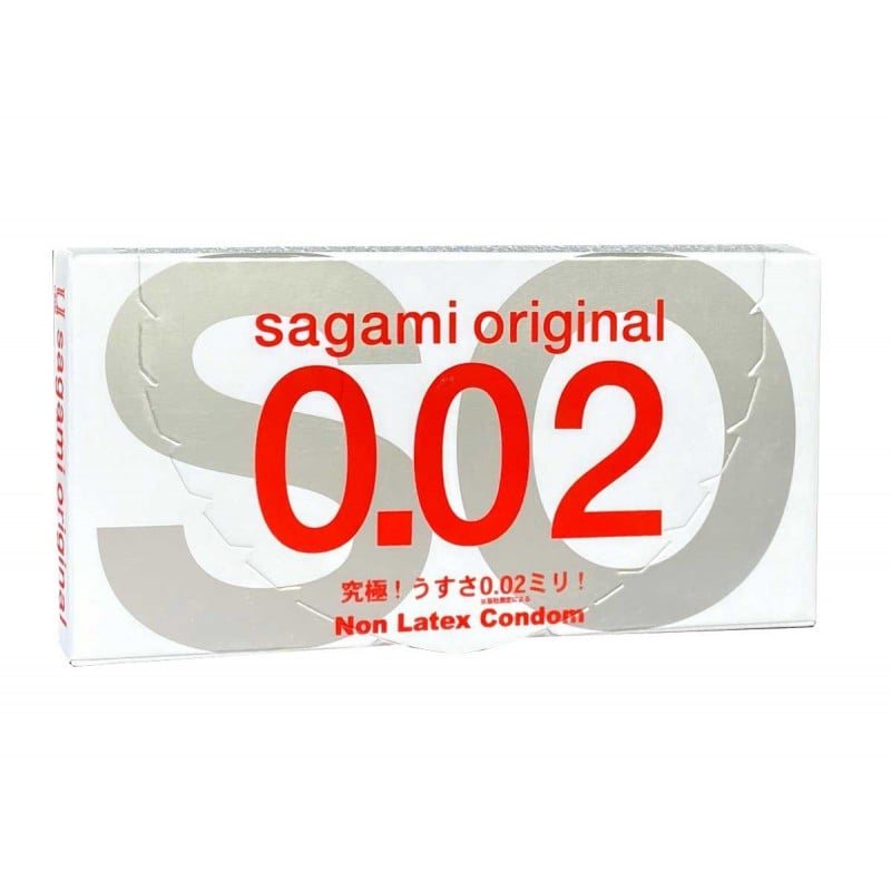 Білий поліуретановий набір із шести пачок презервативів Sagami Original 0.02 по 2шт