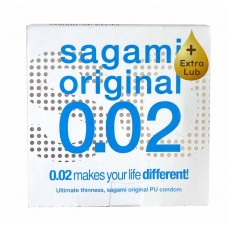Поліуретанові презервативи Sagami Original 0.02 1шт з додатковою змазкою