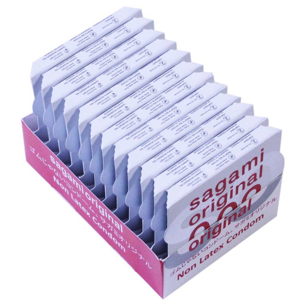 Презервативи Sagami Original 0.02 Поліуретанові 12шт (12 пачок по 1шт)