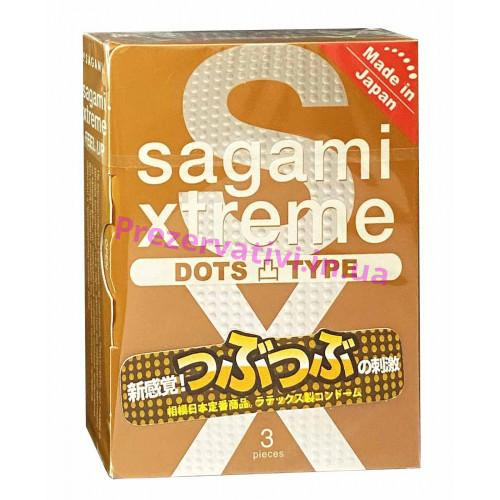 Презервативы Sagami Xtreem SuperDots 3шт Feel up точечные - Фото№1