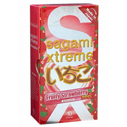Презервативы Sagami Xtreem Strawberry с ароматом Клубники 10шт