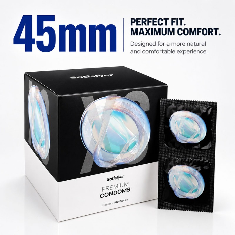 Презервативи Satisfyer XS Premium Condoms 45 (175мм, 45мм) 5шт⚡️Prezervativi.in.ua