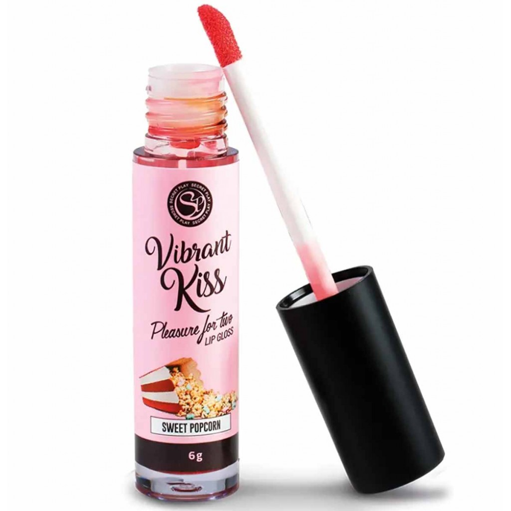 Блиск для губ SecretPlay LIP GLOSS Vibrant Kiss Sweet Popcorn, 6мл із ефектом вібрації (строк 06.2025)