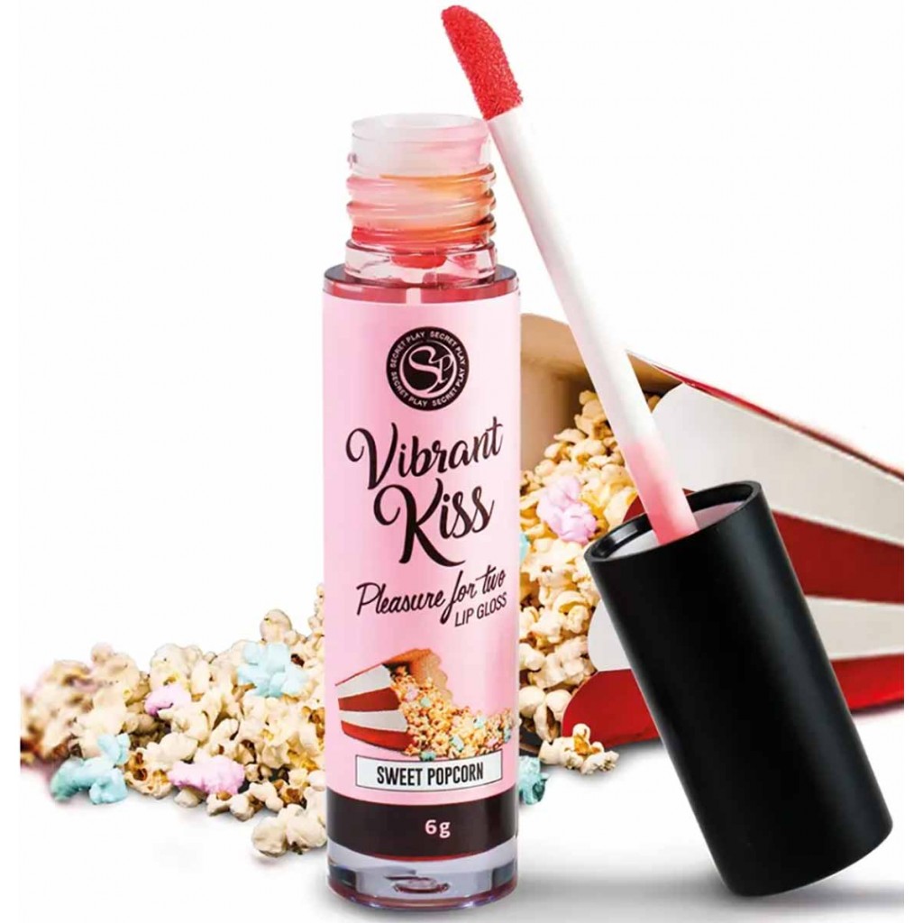 Блиск для губ SecretPlay LIP GLOSS Vibrant Kiss Sweet Popcorn, 6мл із ефектом вібрації (строк 06.2025)