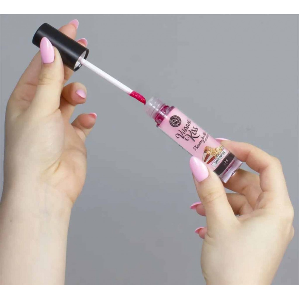 Блиск для губ SecretPlay LIP GLOSS Vibrant Kiss Sweet Popcorn, 6мл із ефектом вібрації (строк 06.2025)