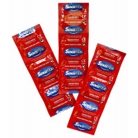 Презервативы Sensitex Fresa 15шт красного цвета аромат клубники - Фото№3
