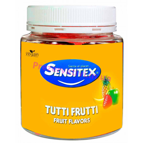 Презервативы Sensitex Tuttifrutti №15 ароматизированные разноцветные  - Фото№1