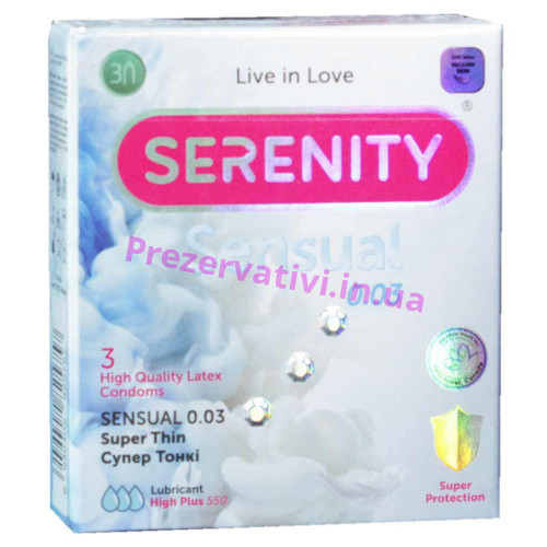 Презервативы Serenity Sensual 0.03 супер тонкие 3шт - Фото№1