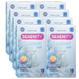Блок презервативов Serenity Sensual 0.03 супер тонкие 80шт (8 пачек по 10шт)