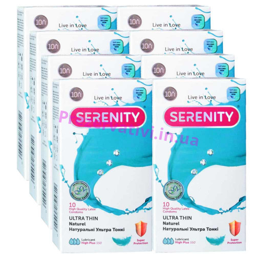 Блок презервативов Serenity Ultra Thin ультратонкие 80шт (8 пачек по 10шт) - Фото№1