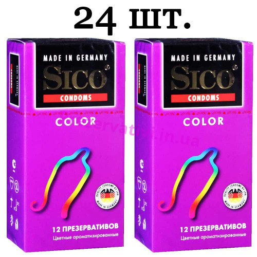 Презервативы Sico Color Цветные ароматизированные №24 (2 пачки по 12шт) - Фото№1