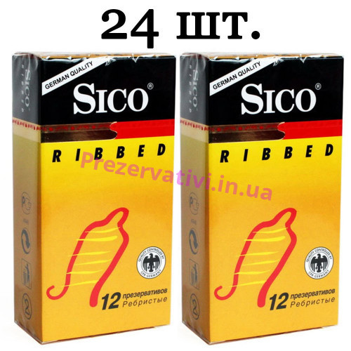 Презервативы Sico ribbed Ребристые №24 (2 пачки по 12шт) - Фото№1