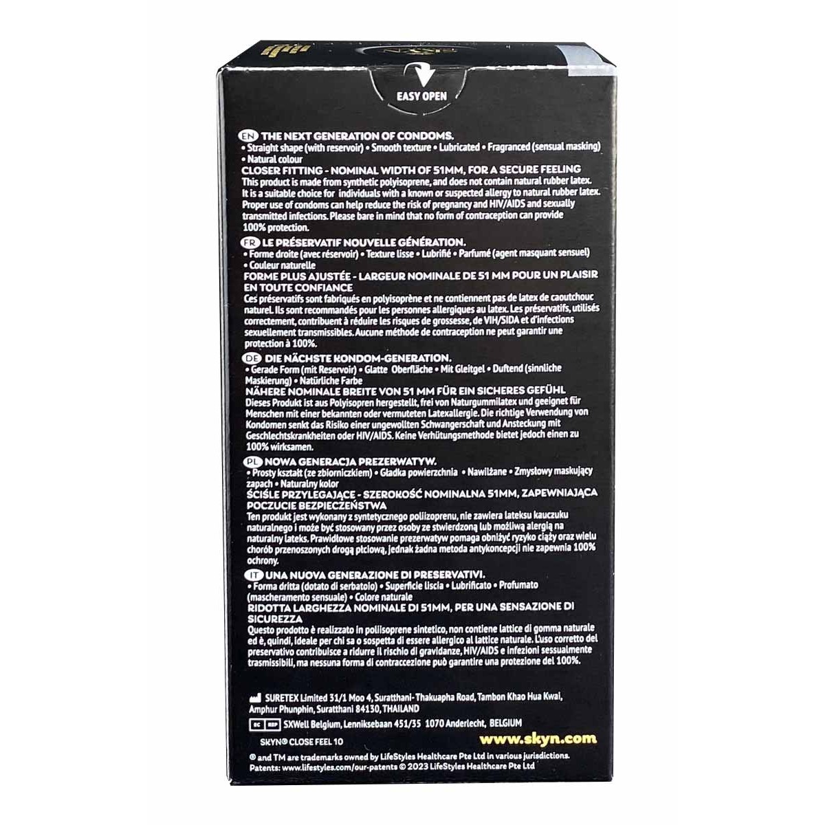 Презервативы SKYN Close Feel облегающие безлатексные 10шт (EN)