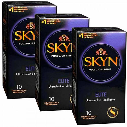 Презервативи SKYN Elite супертонкі безлатексні 30шт (3 пачки по 10шт) (PL) - Фото№1