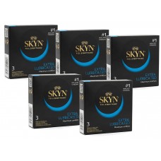 Презервативи SKYN Extra Lubricated безлатексні з додатковою змазкою 15шт (5 пачок по 3шт)
