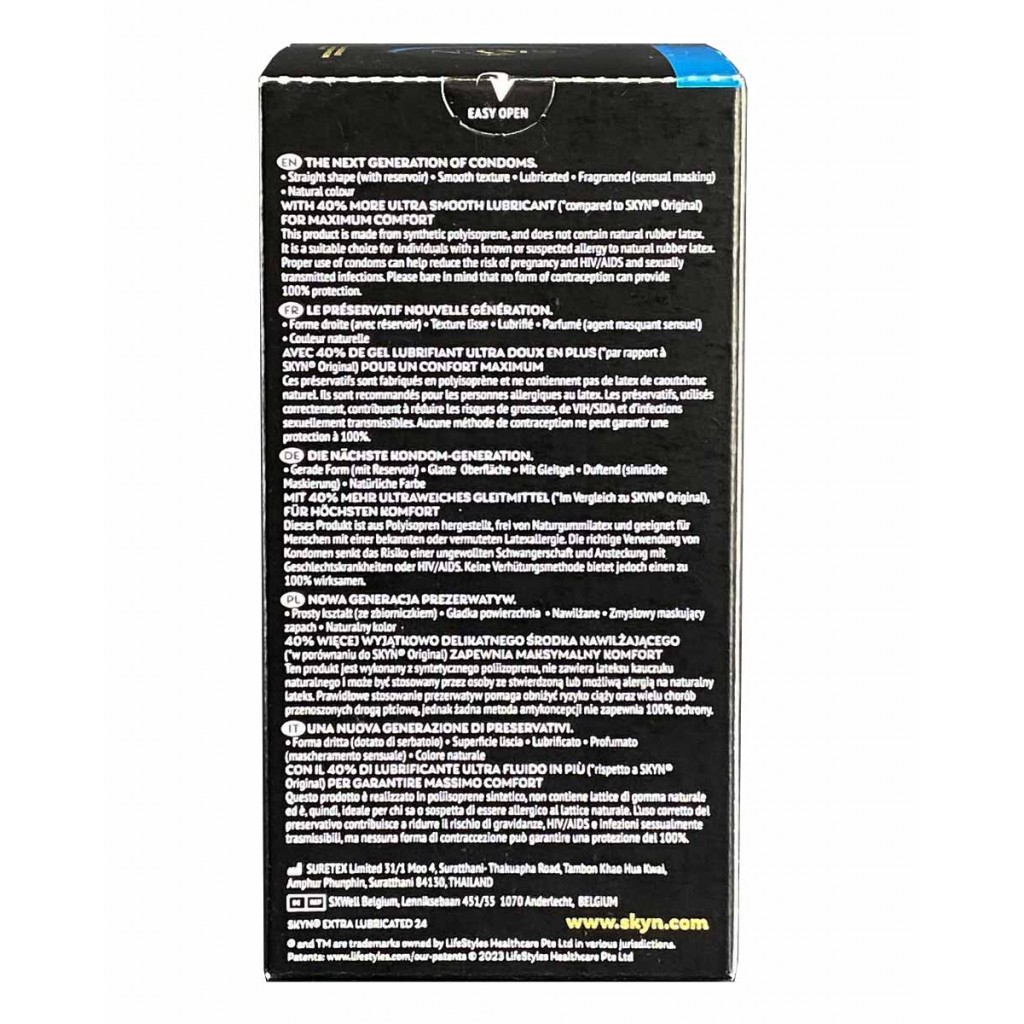 Презервативи SKYN Extra Lubricated безлатексні з додатковою змазкою 24шт