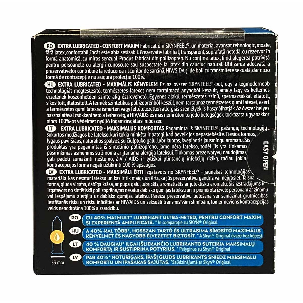 Презервативы SKYN Extra Lubricated безлатексные с обильной смазкой 3шт (PL)