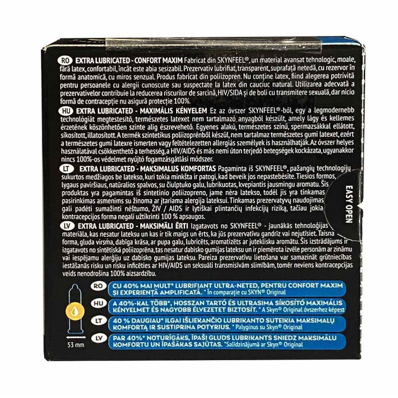 Презервативы SKYN Extra Lubricated безлатексные с обильной смазкой 15шт (5 пачек по 3шт)