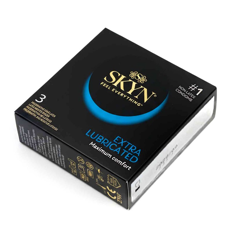 Презервативы SKYN Extra Lubricated безлатексные с обильной смазкой 15шт (5 пачек по 3шт)