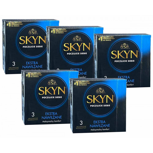 Презервативи SKYN Extra Lubricated безлатексні з додатковою змазкою 15шт (5 пачок по 3шт) (PL) - Фото№1