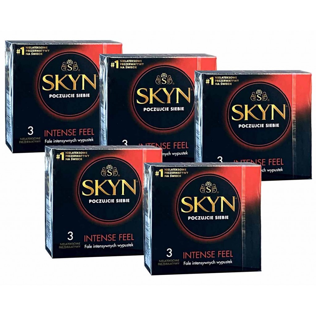 Презервативы SKYN Intense Feel точечные безлатексные 15шт (5 пачек по 3шт) (PL)