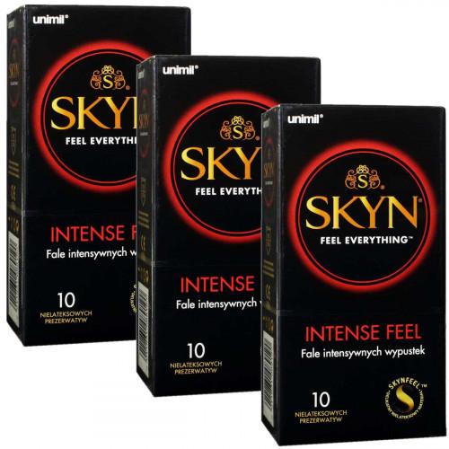 Презервативи SKYN Intense Feel крапкові безлатексні 30шт (3 пачки по 10шт) (PL) - Фото№1