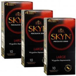 Презервативы SKYN Large (King size) большие безлатексные 30шт (PL) (3 пачки по 10шт)