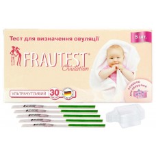 Тест для определения овуляции FRAUTEST Ovulation, с емкостью для сбора мочи 5шт (срок 07.2022)