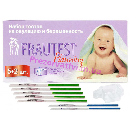 Тест для определения овуляции и беременности FRAUTEST Planning 5+2 (СРОК 06.22) - Фото№1