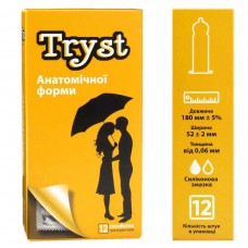 Презервативи TRYST Anatomic 12шт анатомічні