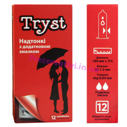 Презервативы TRYST Light тонкие 12шт - Фото№1