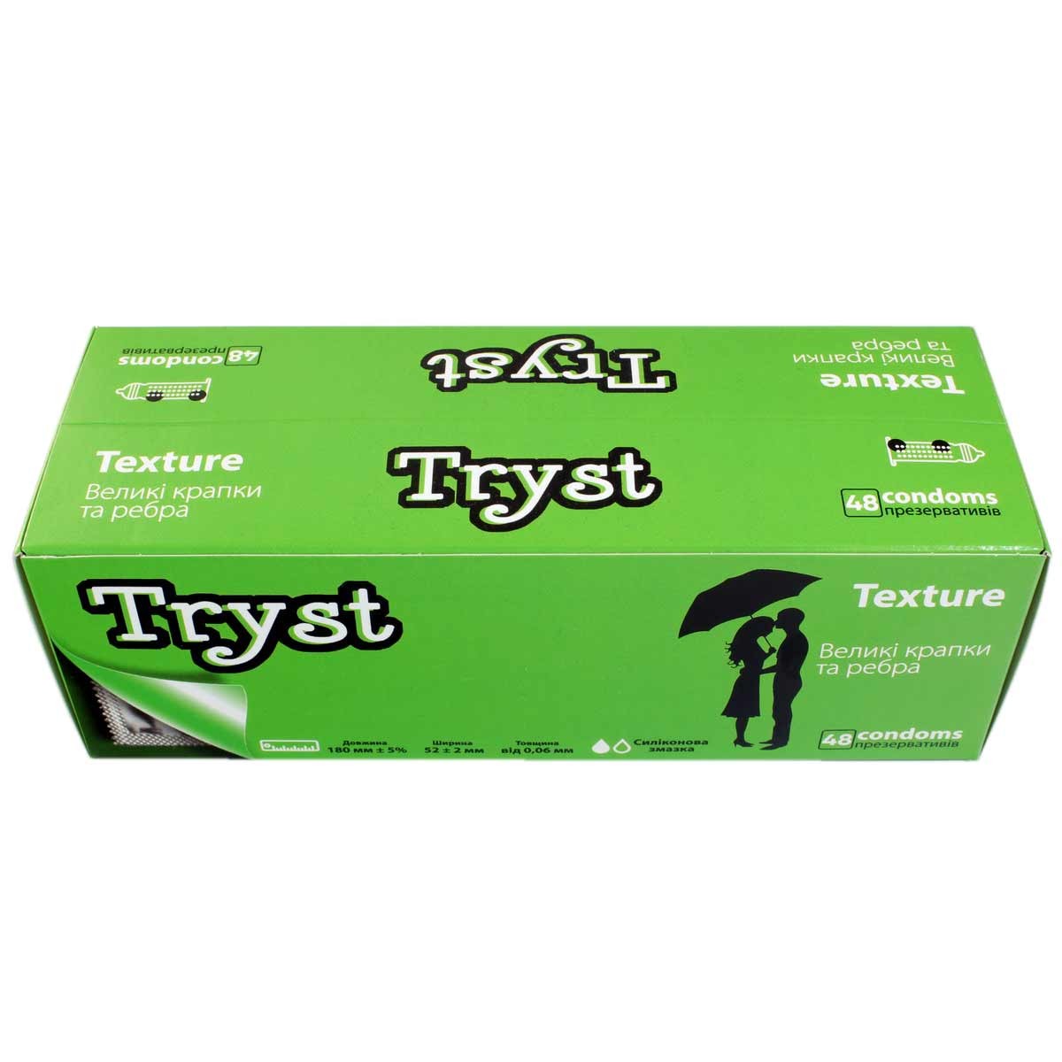 Презервативи TRYST Texture з ребристою та крапковою структурою 48шт