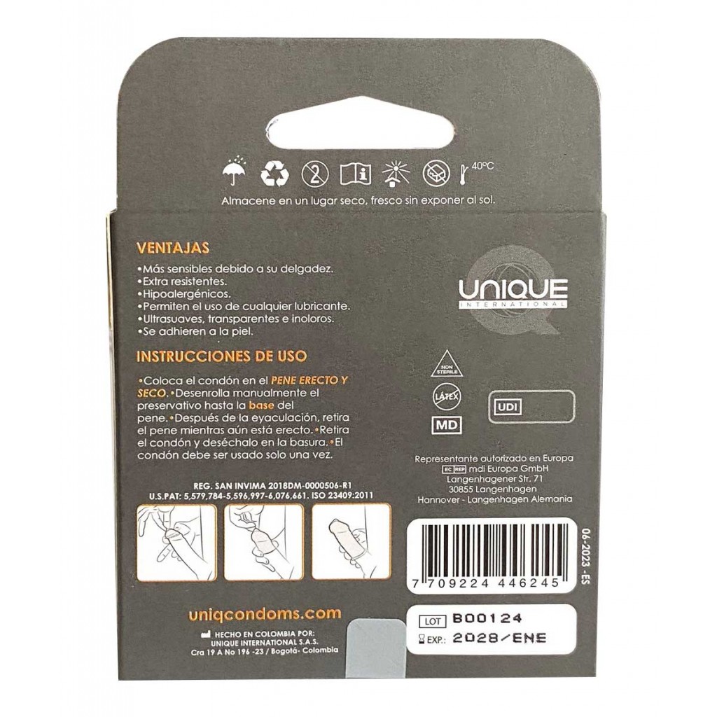 Безлатексные презервативы UNIQ classic 3шт⚡️Prezervativi.in.ua