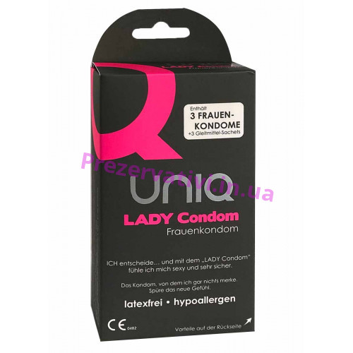 Женские презервативы UNIQ Lady, 3 шт - Фото№1