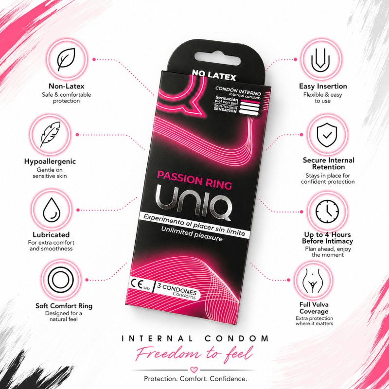 Жіночі презервативи UNIQ Passion Ring (3шт)