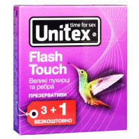 Блок презервативов Unіtex №48 Flash Touch большие, точечно-ребристые - Фото№2