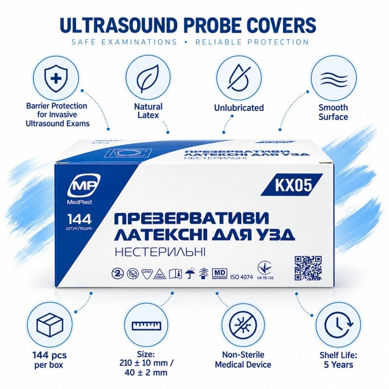 Презервативы для УЗИ MedPlast (210мм, 40мм) KX05 144шт