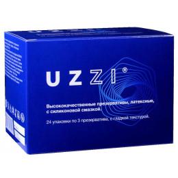 Блок презервативов UZZI гладкие 72шт (24 пачки по 3шт) КОНВЕРТ