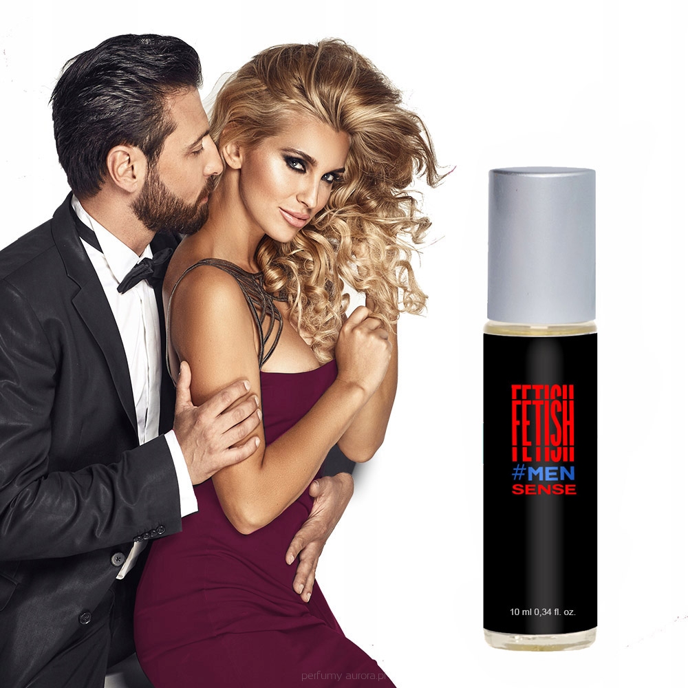 Чорний флакон Aurora Fetish Sense Men 10 мл із сірою етикеткою та синім написом